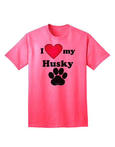 Stylish and Adorable Husky Adult T-Shirt by TooLoud-Mens T-shirts-TooLoud-Neon-Pink-Small-Davson Sales