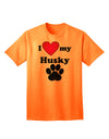 Stylish and Adorable Husky Adult T-Shirt by TooLoud-Mens T-shirts-TooLoud-Neon-Orange-Small-Davson Sales