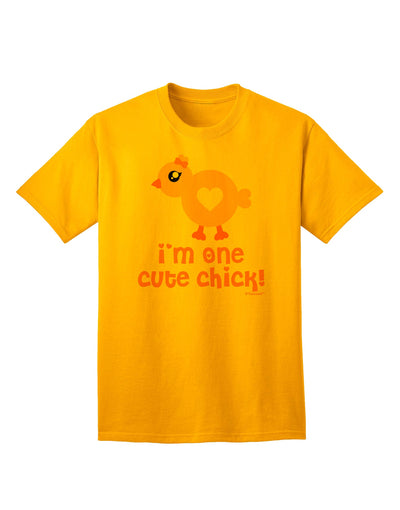 Stylish and Adorable One Cute Chick Adult T-Shirt by TooLoud-Mens T-shirts-TooLoud-Gold-Small-Davson Sales