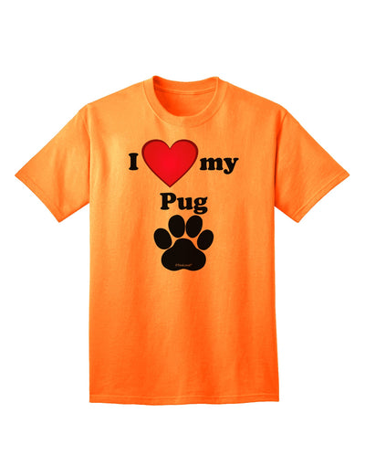 Stylish and Adorable Pug-themed Adult T-Shirt by TooLoud-Mens T-shirts-TooLoud-Neon-Orange-Small-Davson Sales