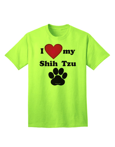 Stylish and Adorable Shih Tzu Adult T-Shirt by TooLoud-Mens T-shirts-TooLoud-Neon-Green-Small-Davson Sales