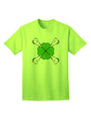 Stylish and Edgy Clover and Crossbones Adult T-Shirt by TooLoud-Mens T-shirts-TooLoud-Neon-Green-Small-Davson Sales