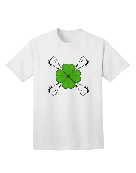 Stylish and Edgy Clover and Crossbones Adult T-Shirt by TooLoud-Mens T-shirts-TooLoud-White-Small-Davson Sales