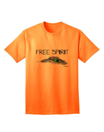 Stylish and Expressive: Free Spirit Adult T-Shirt with Graphic Feather Design by TooLoud-Mens T-shirts-TooLoud-Neon-Orange-Small-Davson Sales