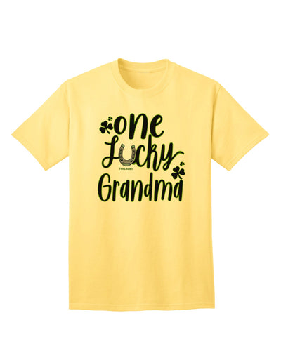 One Lucky Grandma Shamrock Adult T-Shirt Yellow 4XL Tooloud