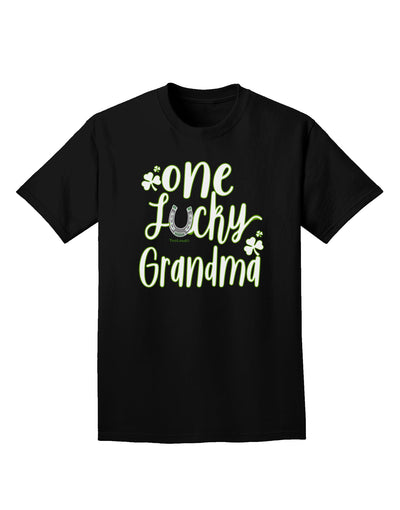 One Lucky Grandma Shamrock Dark Adult Dark T-Shirt Black 4XL Tooloud