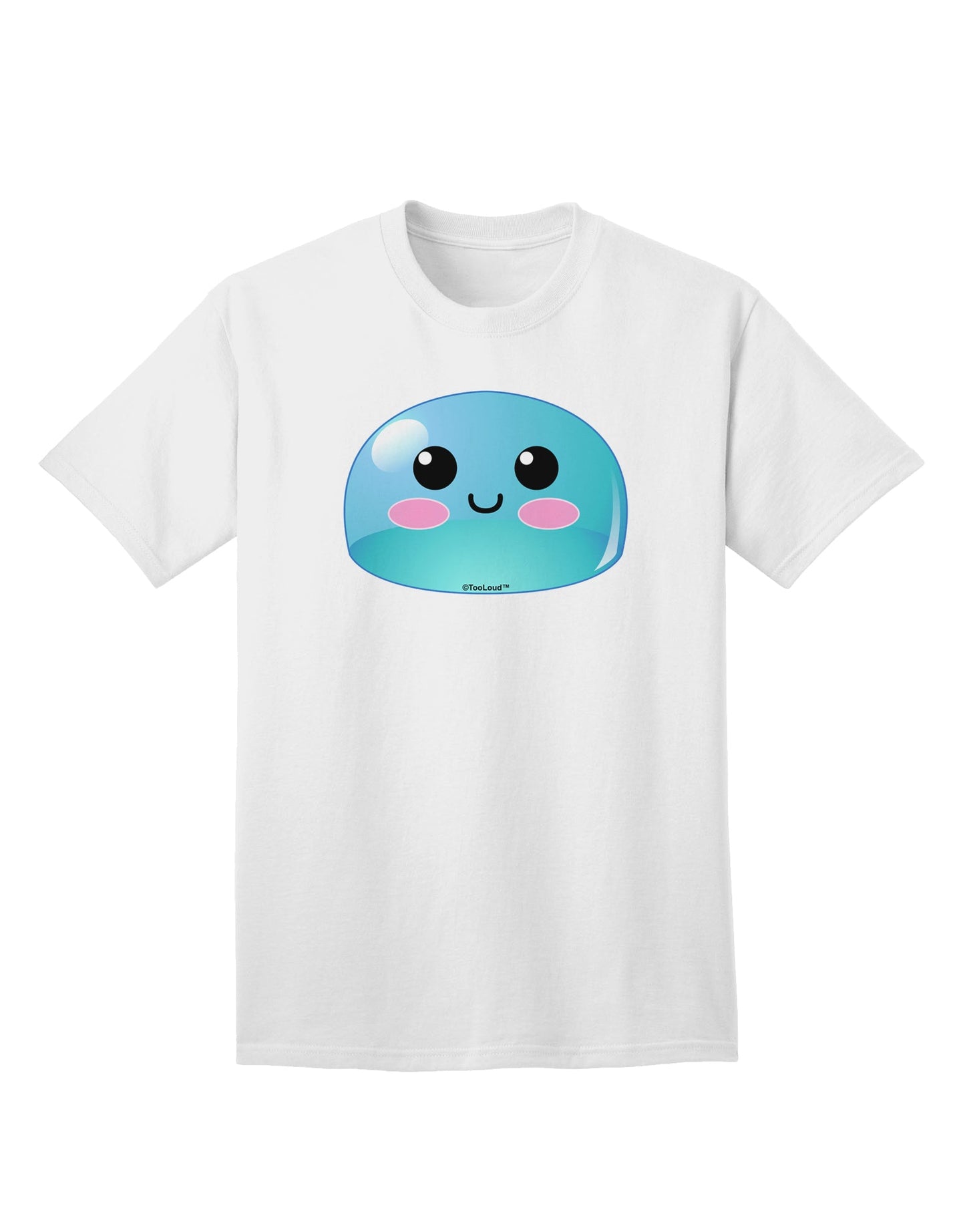 Stylish and Playful: Blue Adult T-Shirt featuring a Cute RPG Slime by TooLoud-Mens T-shirts-TooLoud-White-Small-Davson Sales