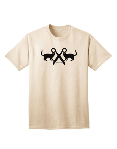 Stylish and Playful Two Cats With Scissors Adult T-Shirt by TooLoud-Mens T-shirts-TooLoud-Natural-Small-Davson Sales