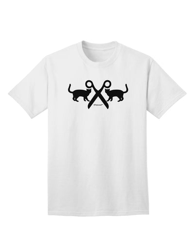 Stylish and Playful Two Cats With Scissors Adult T-Shirt by TooLoud-Mens T-shirts-TooLoud-White-Small-Davson Sales