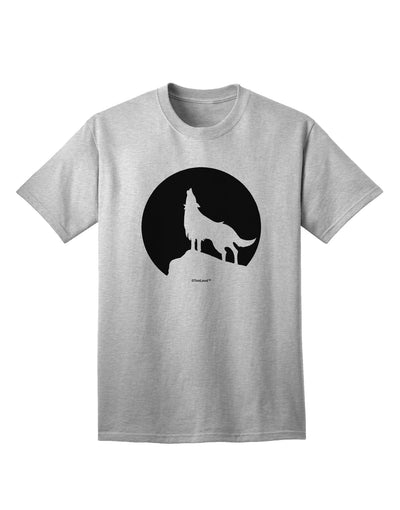 Stylish and Striking Wolf Howling at the Moon - Design #1 Adult T-Shirt by TooLoud-Mens T-shirts-TooLoud-AshGray-Small-Davson Sales