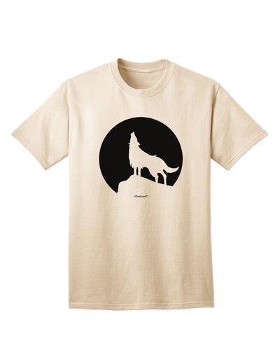 Stylish and Striking Wolf Howling at the Moon - Design #1 Adult T-Shirt by TooLoud-Mens T-shirts-TooLoud-Natural-Small-Davson Sales