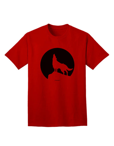 Stylish and Striking Wolf Howling at the Moon - Design #1 Adult T-Shirt by TooLoud-Mens T-shirts-TooLoud-Red-Small-Davson Sales