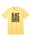 Stylish and Trendy Adult T-Shirt - Eat Sleep Rave Repeat - Designed by TooLoud-Mens T-shirts-TooLoud-Yellow-Small-Davson Sales