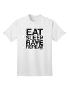 Stylish and Trendy Adult T-Shirt - Eat Sleep Rave Repeat - Designed by TooLoud-Mens T-shirts-TooLoud-White-Small-Davson Sales