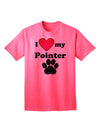 Stylish and Trendy Adult T-Shirt: I Heart My Pointer by TooLoud-Mens T-shirts-TooLoud-Neon-Pink-Small-Davson Sales