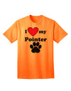 Stylish and Trendy Adult T-Shirt: I Heart My Pointer by TooLoud-Mens T-shirts-TooLoud-Neon-Orange-Small-Davson Sales