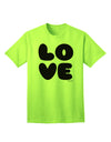 Stylish and Trendy Adult T-Shirt: LOVE Text by TooLoud-Mens T-shirts-TooLoud-Neon-Green-Small-Davson Sales