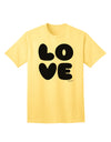 Stylish and Trendy Adult T-Shirt: LOVE Text by TooLoud-Mens T-shirts-TooLoud-Yellow-Small-Davson Sales