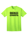 Stylish and Trendy Adult T-Shirt featuring the Badass Grandpa Design by TooLoud-Mens T-shirts-TooLoud-Neon-Green-Small-Davson Sales