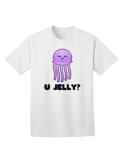 Stylish and Trendy Adult T-Shirt featuring the U Jelly Cute Jellyfish Design by TooLoud-Mens T-shirts-TooLoud-White-Small-Davson Sales