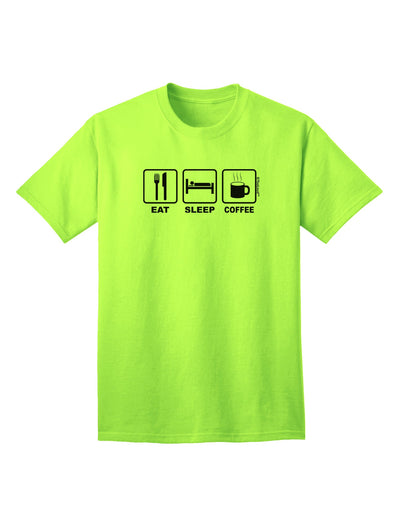 Stylish and Trendy Adult T-Shirt with Eat Sleep Coffee Design by TooLoud-Mens T-shirts-TooLoud-Neon-Green-Small-Davson Sales