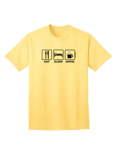 Stylish and Trendy Adult T-Shirt with Eat Sleep Coffee Design by TooLoud-Mens T-shirts-TooLoud-Yellow-Small-Davson Sales