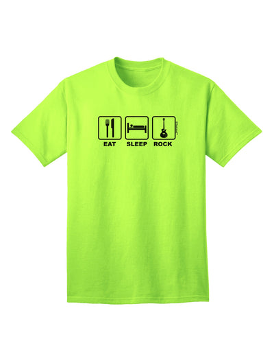 Stylish and Trendy Adult T-Shirt with Eat Sleep Rock Design by TooLoud-Mens T-shirts-TooLoud-Neon-Green-Small-Davson Sales