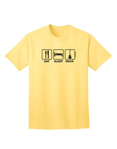 Stylish and Trendy Adult T-Shirt with Eat Sleep Rock Design by TooLoud-Mens T-shirts-TooLoud-Yellow-Small-Davson Sales