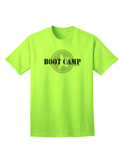 Stylish and Trendy Boot Camp Distressed Text Adult T-Shirt Offered by TooLoud-Mens T-shirts-TooLoud-Neon-Green-Small-Davson Sales