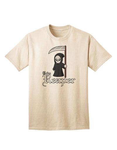 Stylish and Trendy Grim Reaper Themed Adult T-Shirt with Customizable Name Text-Mens T-shirts-TooLoud-Natural-Small-Davson Sales