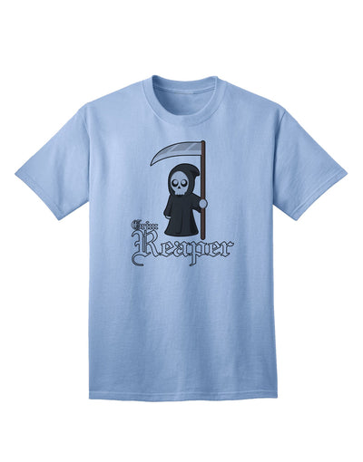 Stylish and Trendy Grim Reaper Themed Adult T-Shirt with Customizable Name Text-Mens T-shirts-TooLoud-Light-Blue-Small-Davson Sales