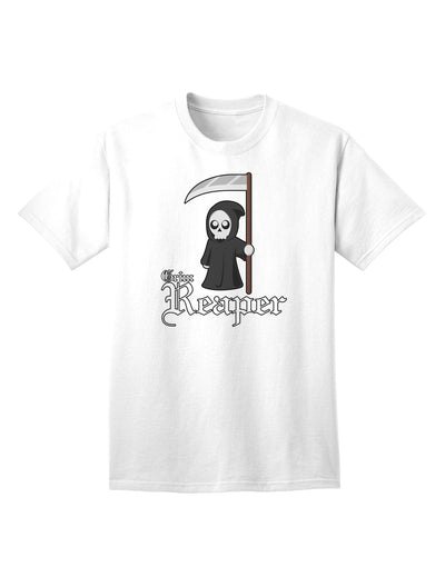 Stylish and Trendy Grim Reaper Themed Adult T-Shirt with Customizable Name Text-Mens T-shirts-TooLoud-White-Small-Davson Sales