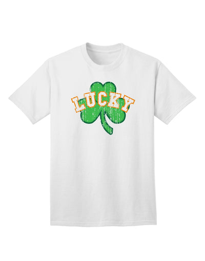 Stylish and Trendy Lucky Shamrock Design Distressed Adult T-Shirt by TooLoud-Mens T-shirts-TooLoud-White-Small-Davson Sales