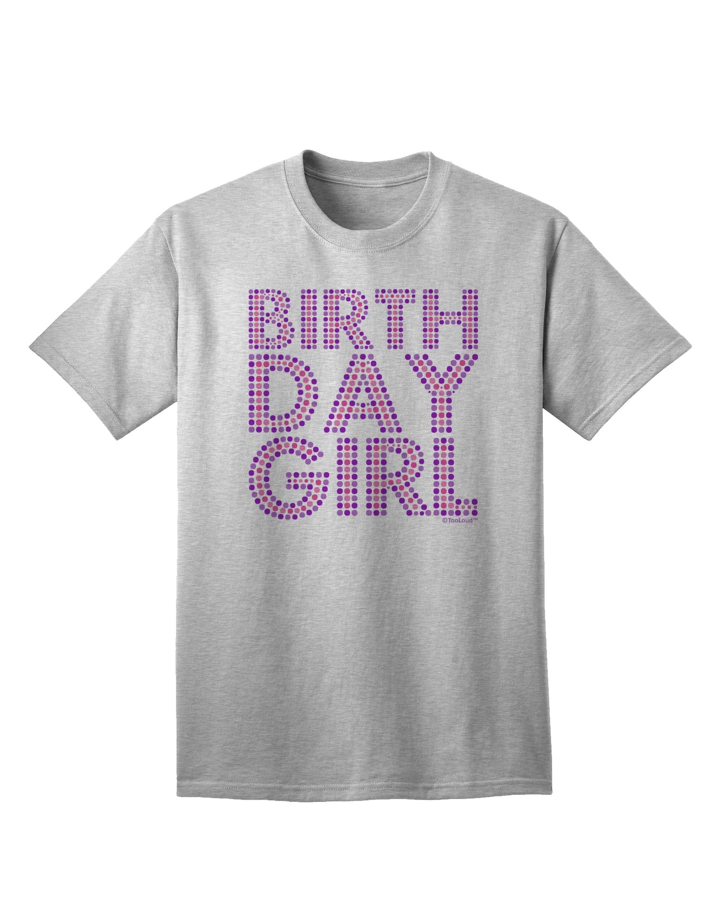 Stylish and Vibrant Birthday Girl T-Shirt with Pink and Purple Dots by TooLoud-Mens T-shirts-TooLoud-AshGray-Small-Davson Sales