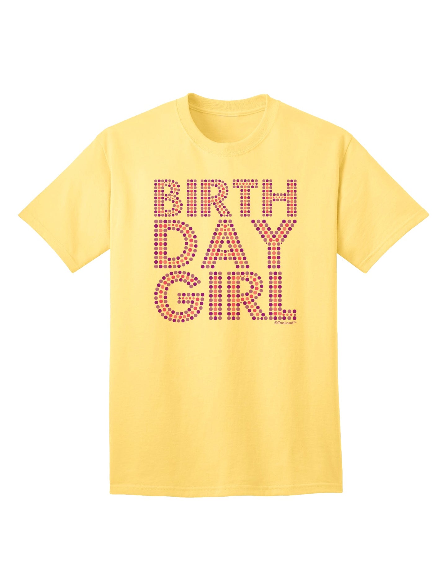 Stylish and Vibrant Birthday Girl T-Shirt with Pink and Purple Dots by TooLoud-Mens T-shirts-TooLoud-Yellow-Small-Davson Sales