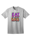 Stylish and Vibrant Eat Sleep Rave Repeat Color Adult T-Shirt by TooLoud-Mens T-shirts-TooLoud-AshGray-Small-Davson Sales