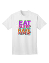 Stylish and Vibrant Eat Sleep Rave Repeat Color Adult T-Shirt by TooLoud-Mens T-shirts-TooLoud-White-Small-Davson Sales