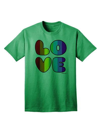 Stylish and Vibrant Rainbow LOVE Text Adult T-Shirt by TooLoud-Mens T-shirts-TooLoud-Kelly-Green-Small-Davson Sales