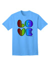 Stylish and Vibrant Rainbow LOVE Text Adult T-Shirt by TooLoud-Mens T-shirts-TooLoud-Aquatic-Blue-Small-Davson Sales