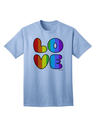 Stylish and Vibrant Rainbow LOVE Text Adult T-Shirt by TooLoud-Mens T-shirts-TooLoud-Light-Blue-Small-Davson Sales