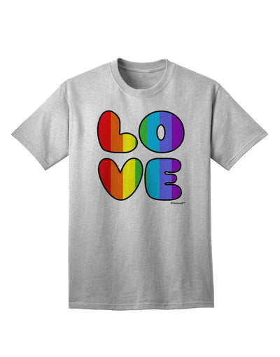 Stylish and Vibrant Rainbow LOVE Text Adult T-Shirt by TooLoud-Mens T-shirts-TooLoud-AshGray-Small-Davson Sales