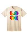 Stylish and Vibrant Rainbow LOVE Text Adult T-Shirt by TooLoud-Mens T-shirts-TooLoud-Natural-Small-Davson Sales