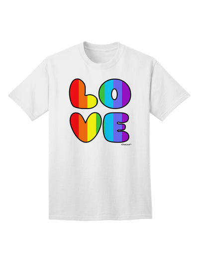 Stylish and Vibrant Rainbow LOVE Text Adult T-Shirt by TooLoud-Mens T-shirts-TooLoud-White-Small-Davson Sales