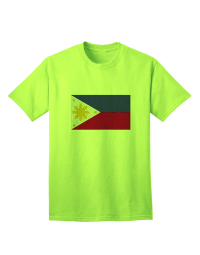 Stylishly Distressed Philippines Flag Adult T-Shirt by TooLoud-Mens T-shirts-TooLoud-Neon-Green-Small-Davson Sales