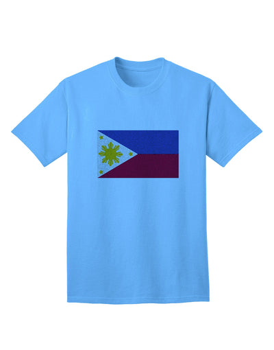 Stylishly Distressed Philippines Flag Adult T-Shirt by TooLoud-Mens T-shirts-TooLoud-Aquatic-Blue-Small-Davson Sales