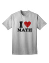 Stylishly Embrace Your Love for Mathematics with the I Heart Math Distressed Adult T-Shirt by TooLoud-Mens T-shirts-TooLoud-AshGray-Small-Davson Sales