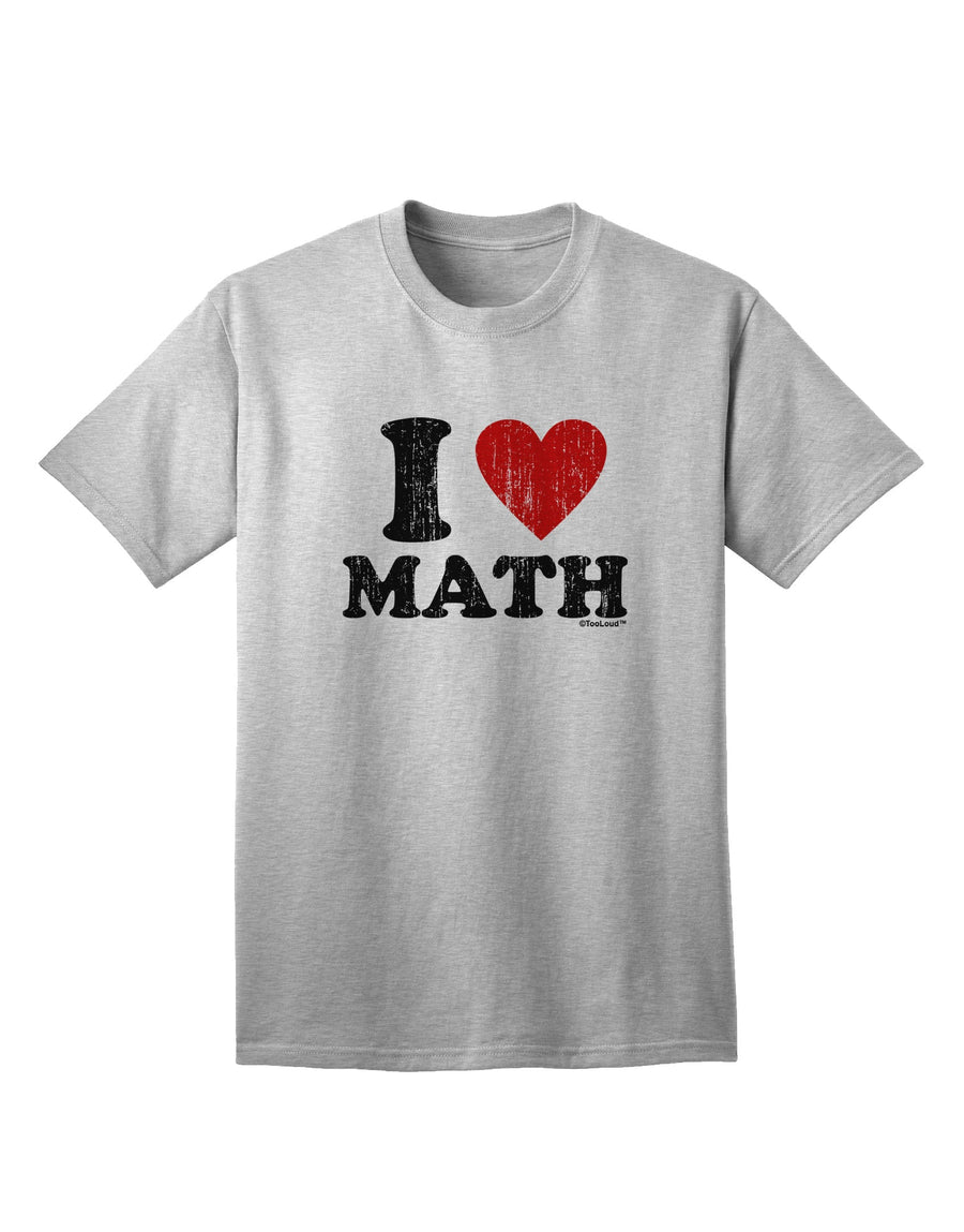 Stylishly Embrace Your Love for Mathematics with the I Heart Math Distressed Adult T-Shirt by TooLoud-Mens T-shirts-TooLoud-White-Small-Davson Sales