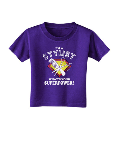 Stylist - Superpower Toddler T-Shirt Dark-Toddler T-Shirt-TooLoud-Purple-2T-Davson Sales