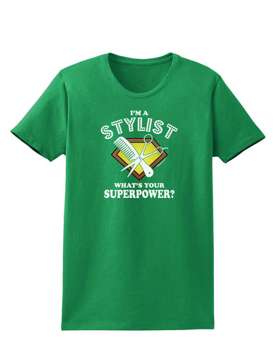 Stylist - Superpower Womens Dark T-Shirt-TooLoud-Kelly-Green-X-Small-Davson Sales