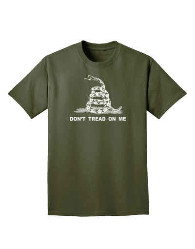 Subdued Don't Tread On Me Gadsden Flag Rattlesnake Adult Dark T-Shirt-Mens T-Shirt-TooLoud-Military-Green-Small-Davson Sales